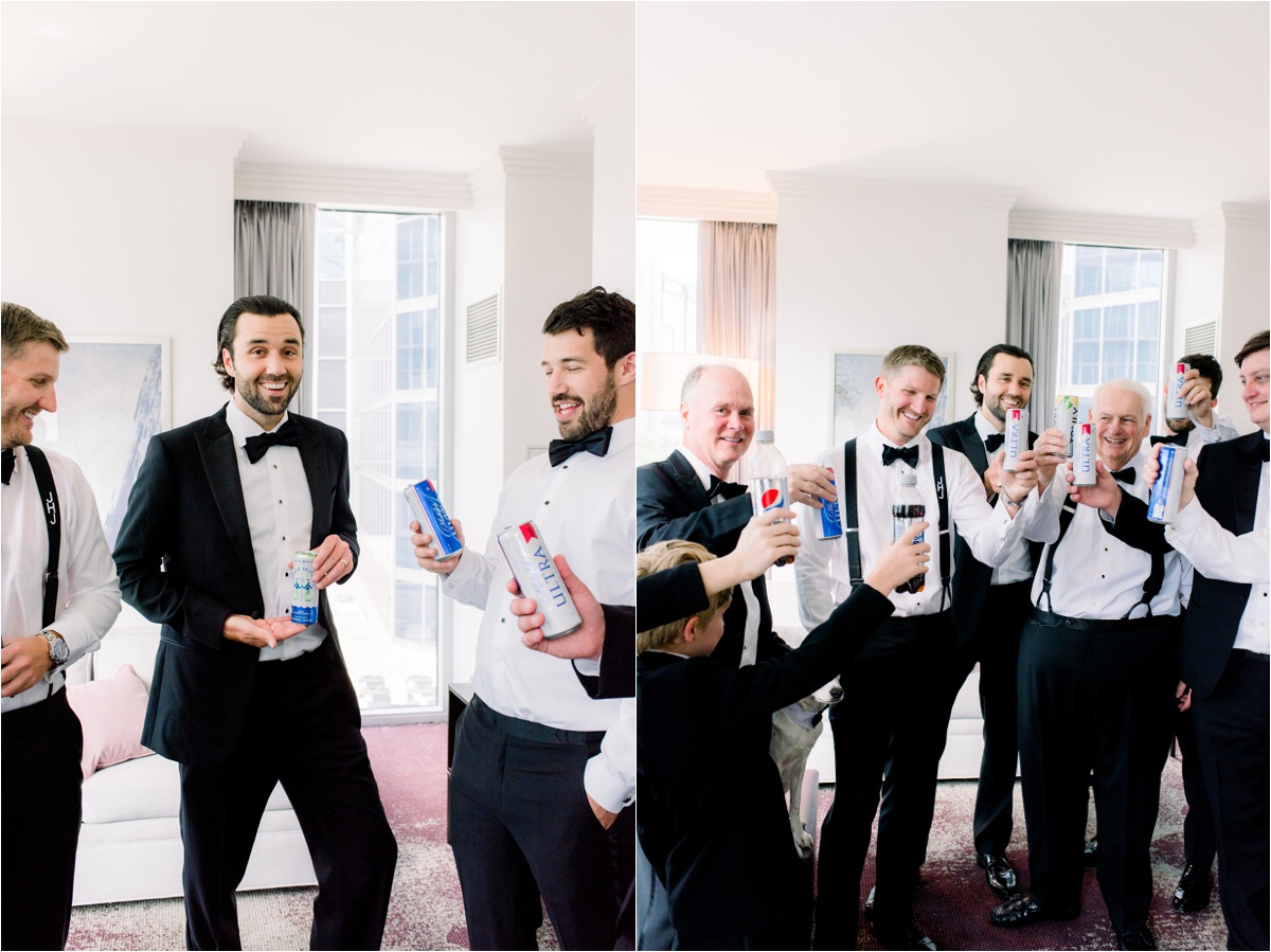 cheers with groomsmen, groomsmen cheers, groomsmen getting ready