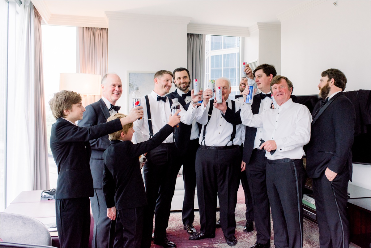toast with groomsmen, groomsmen getting ready