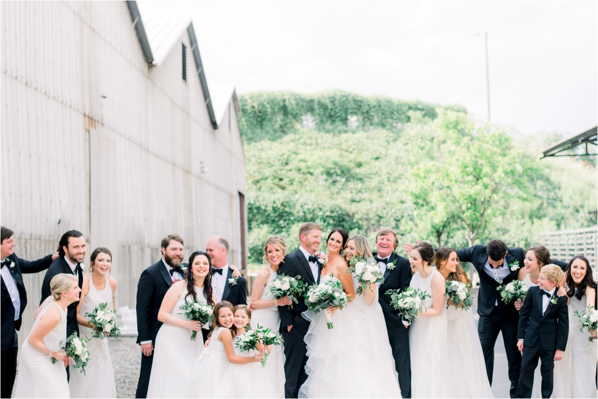wedding party at the foundry at puritan mill, the foundry at puritan mill wedding