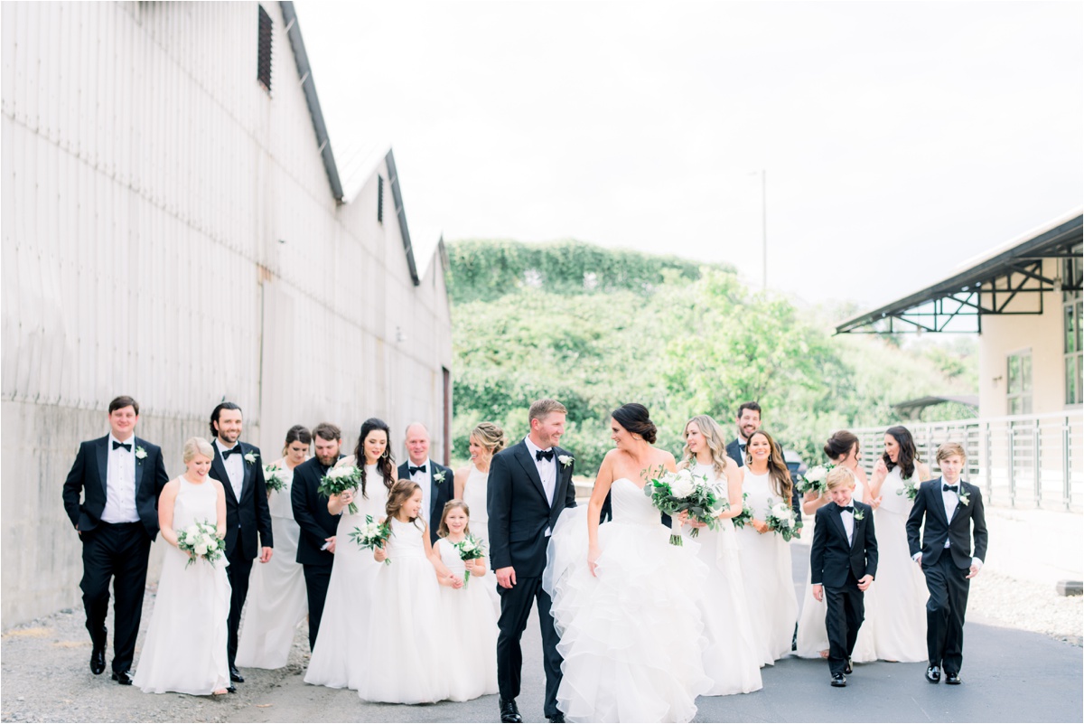 wedding party at the foundry at puritan mill, the foundry at puritan mill wedding