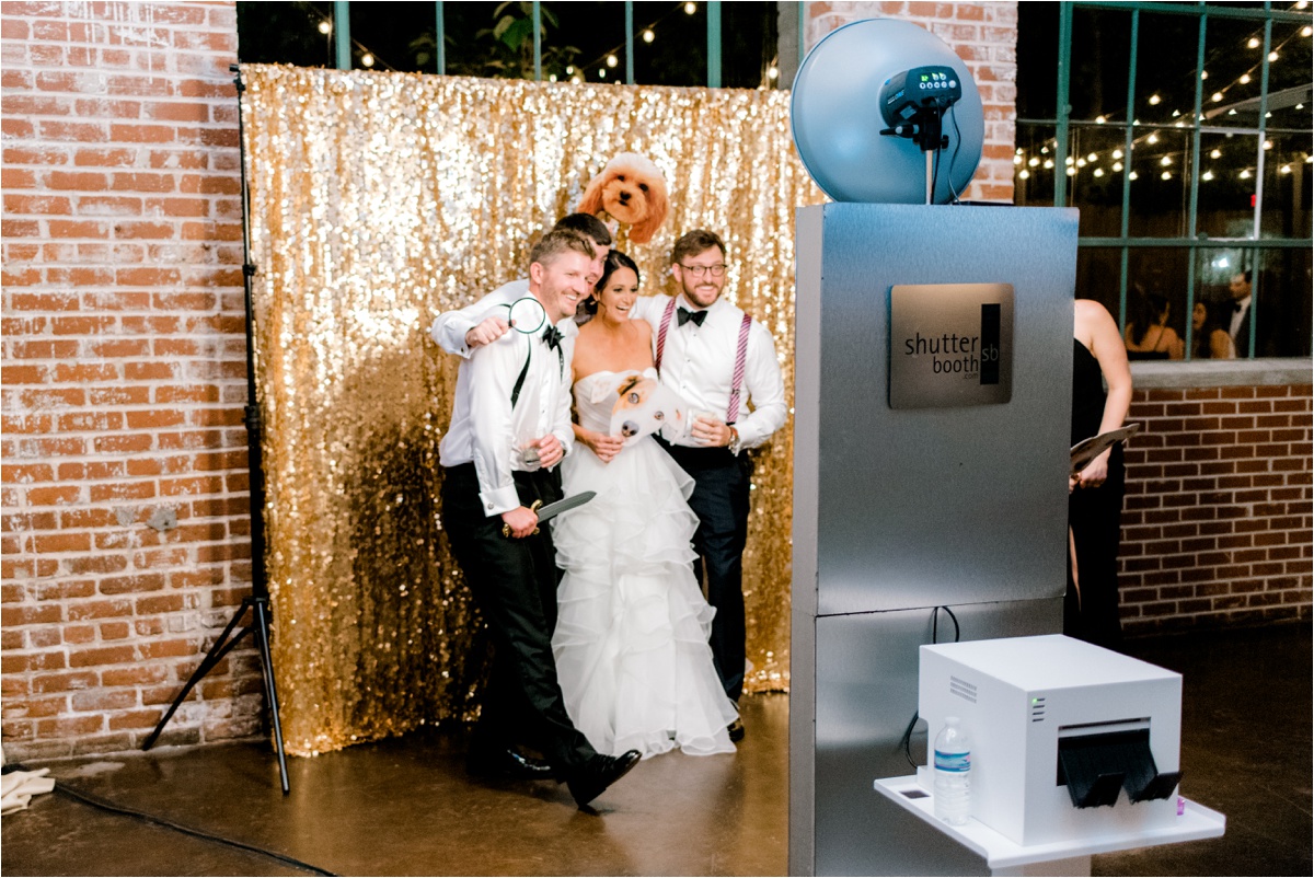 wedding reception at the foundry at puritan mill, shutter booth