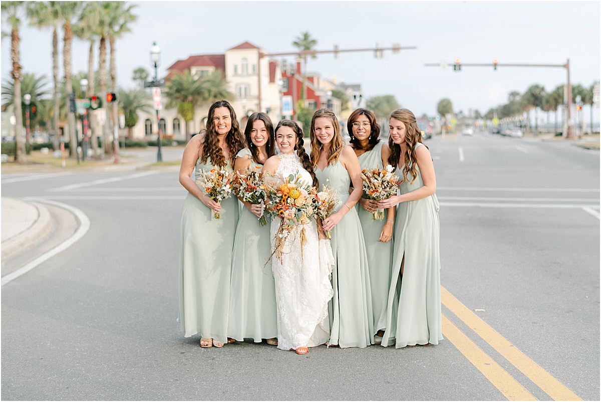 bridesmaids in downtown saint augustine