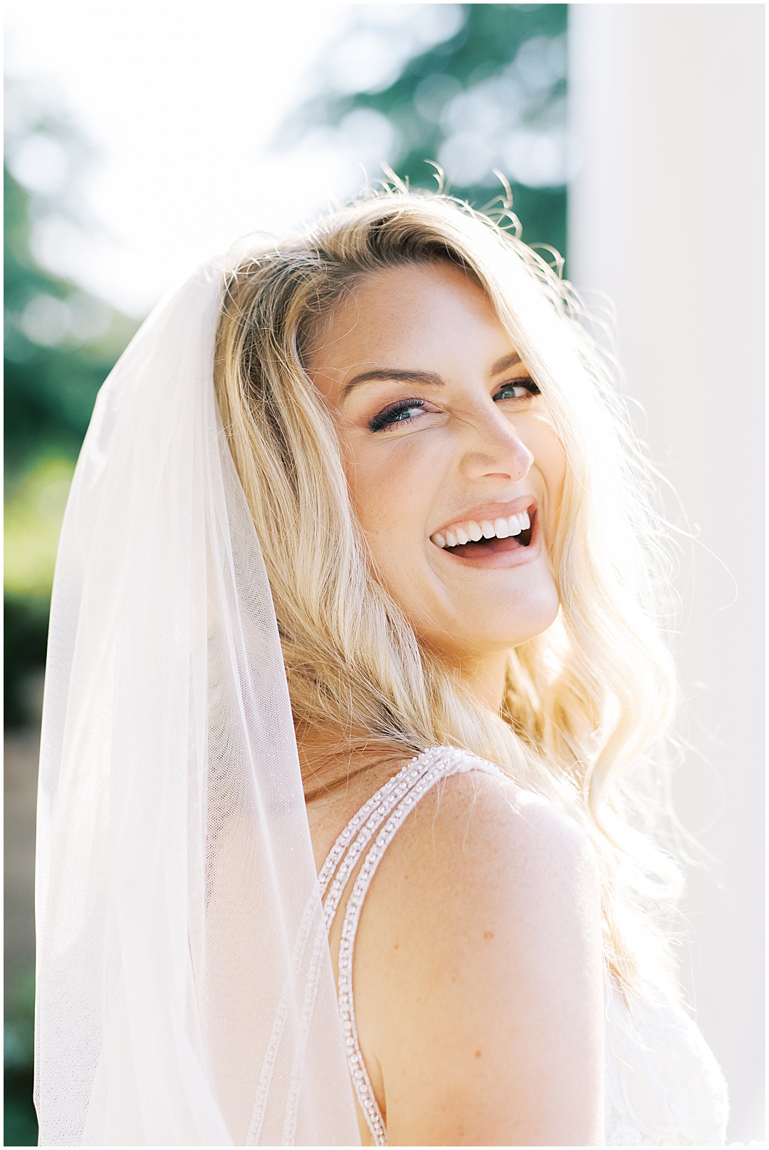 bride laughing portrait