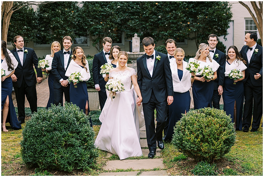 wedding party walking photo