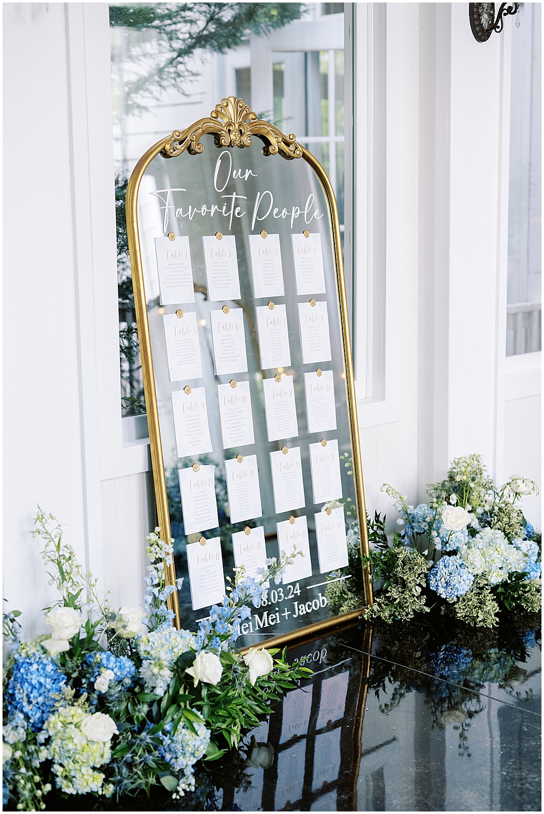 mirror seating chart inspiration