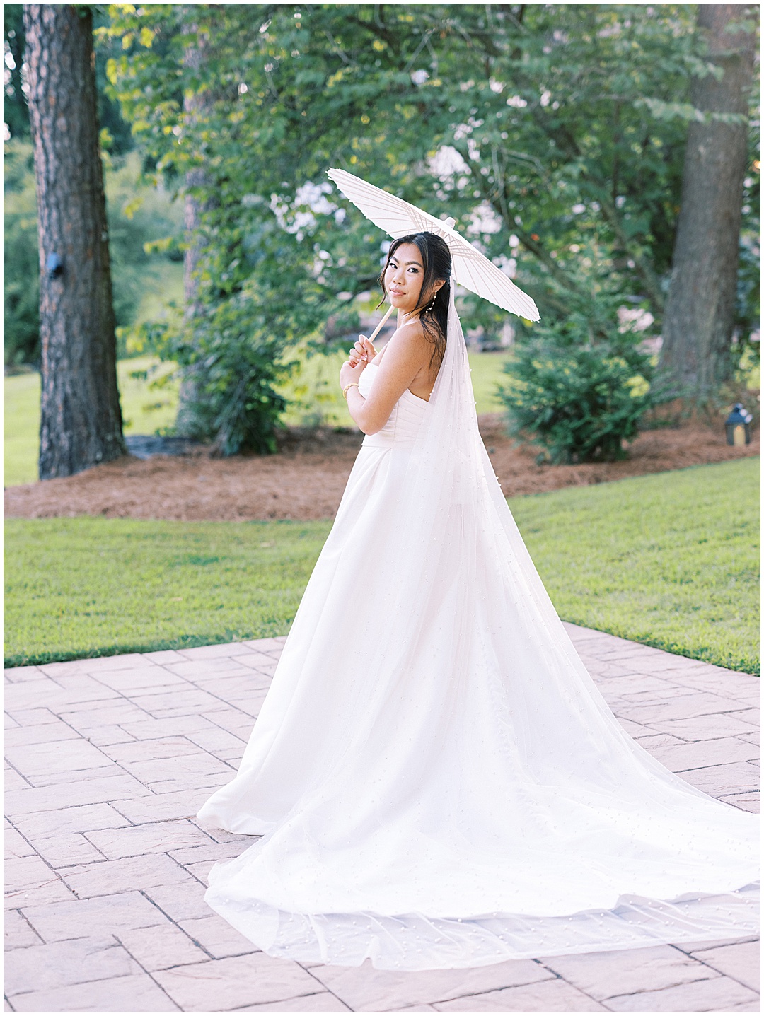 bride portrait with parasol