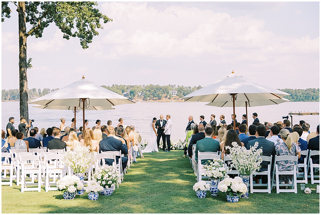 lakeside wedding ceremony