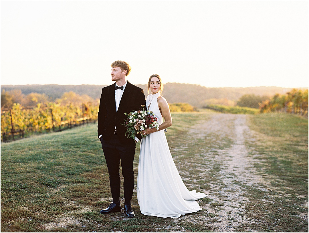 sunset wedding photos at montaluce winery