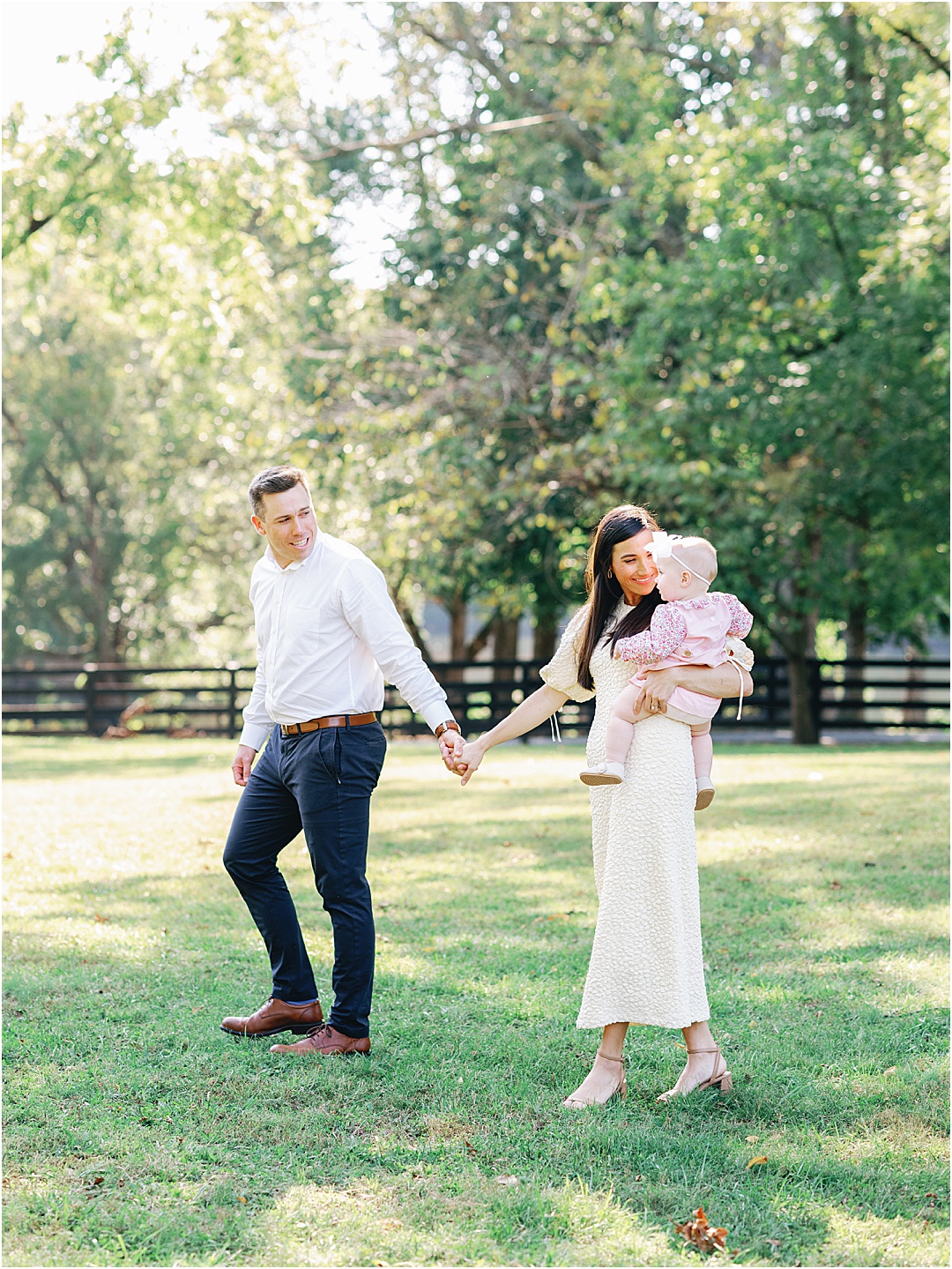 family of 3 walking photo