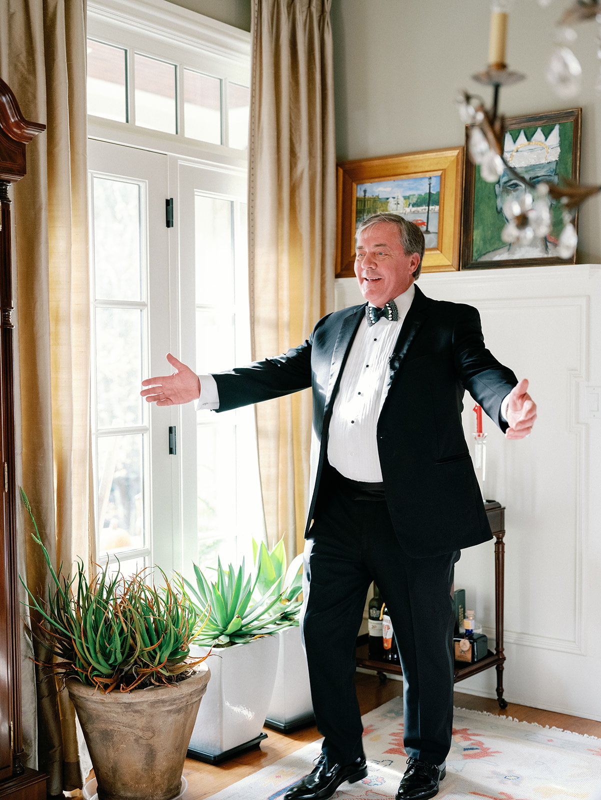 First Look with Father at Wedding