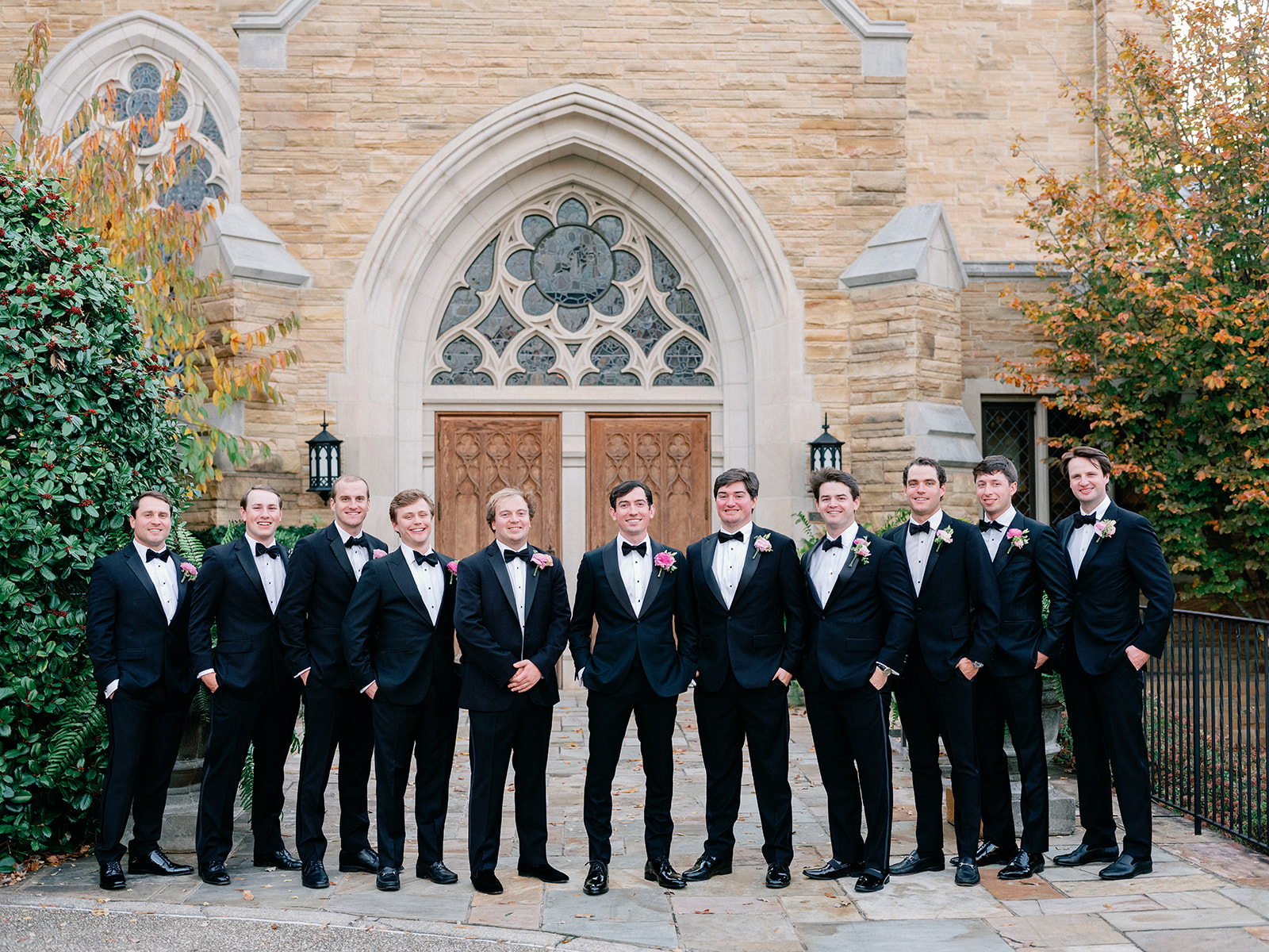 Groom with Groomsmen Cathedral of St. Philip Wedding