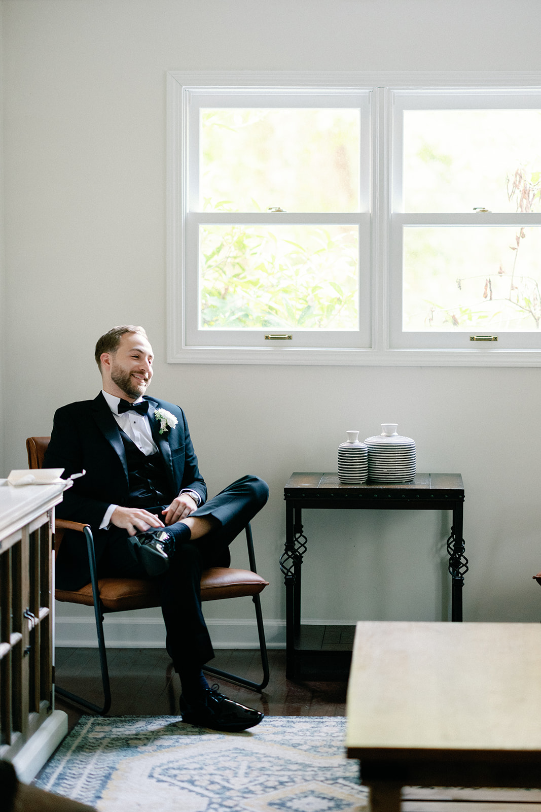 Groom Getting Ready at Little River Farms Georgia