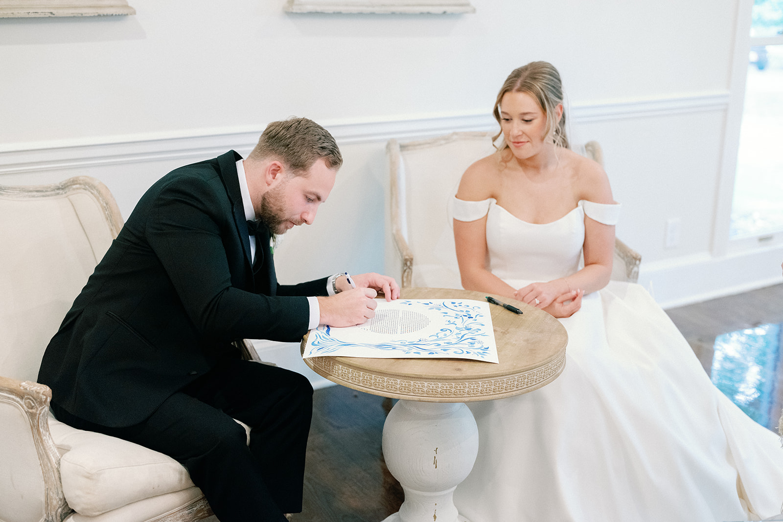 Ketubah Signing at Little River Farms Wedding