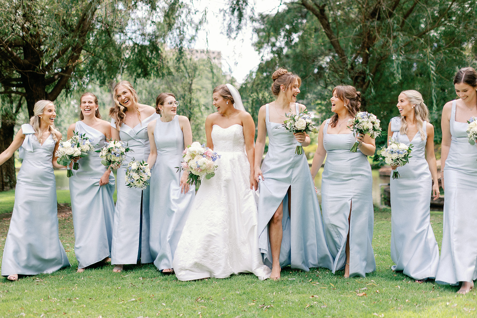 Wedding Photos of Bride with Bridesmaids