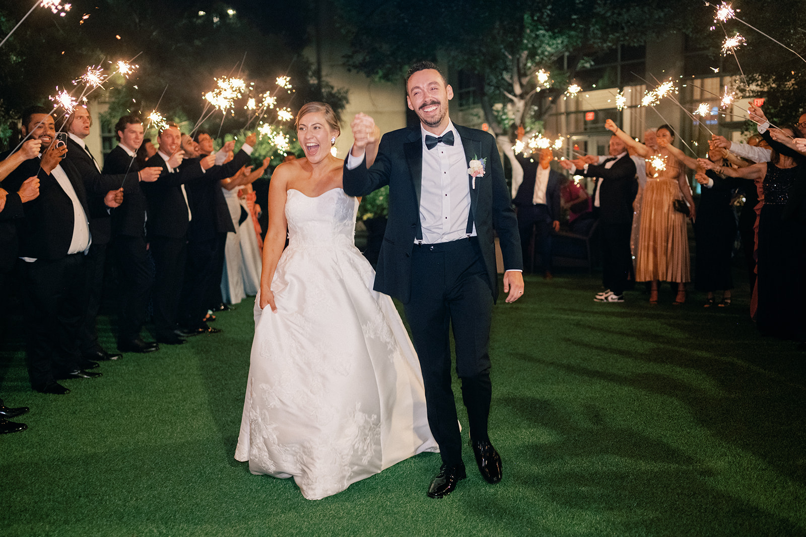 Bride and Groom Sparkler Exit Intercontinental Atlanta Wedding 