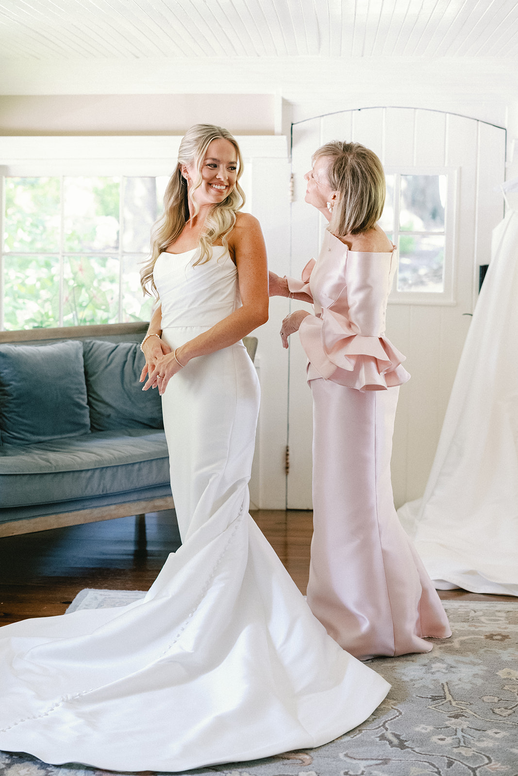 Bride Getting Ready at Tate House Wedding