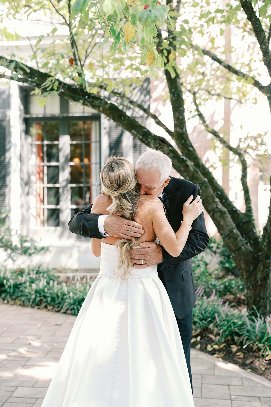 Bride and Dad First Look at The Tate House GA Wedding