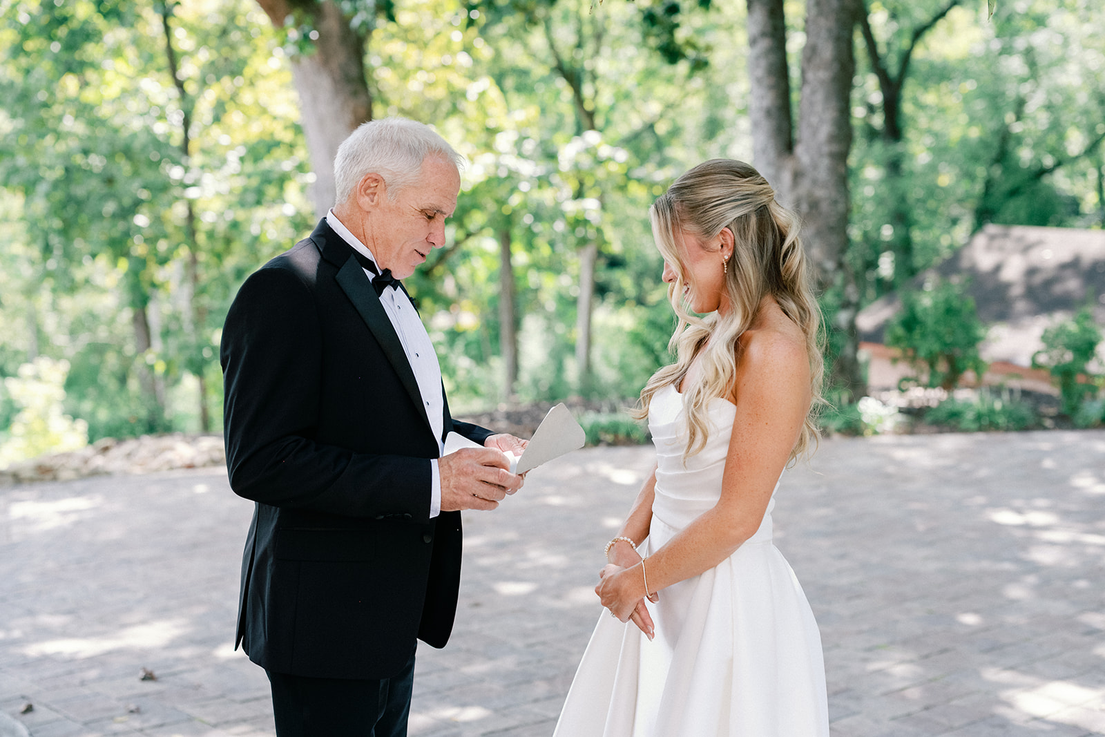 Tate House Wedding Photos of Bride with Dad