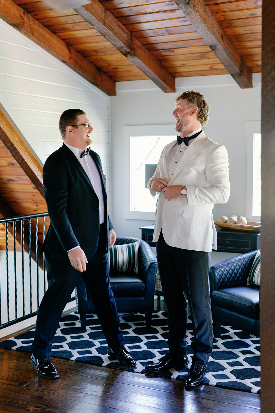 Groom Getting Ready for Day at The Tate House GA