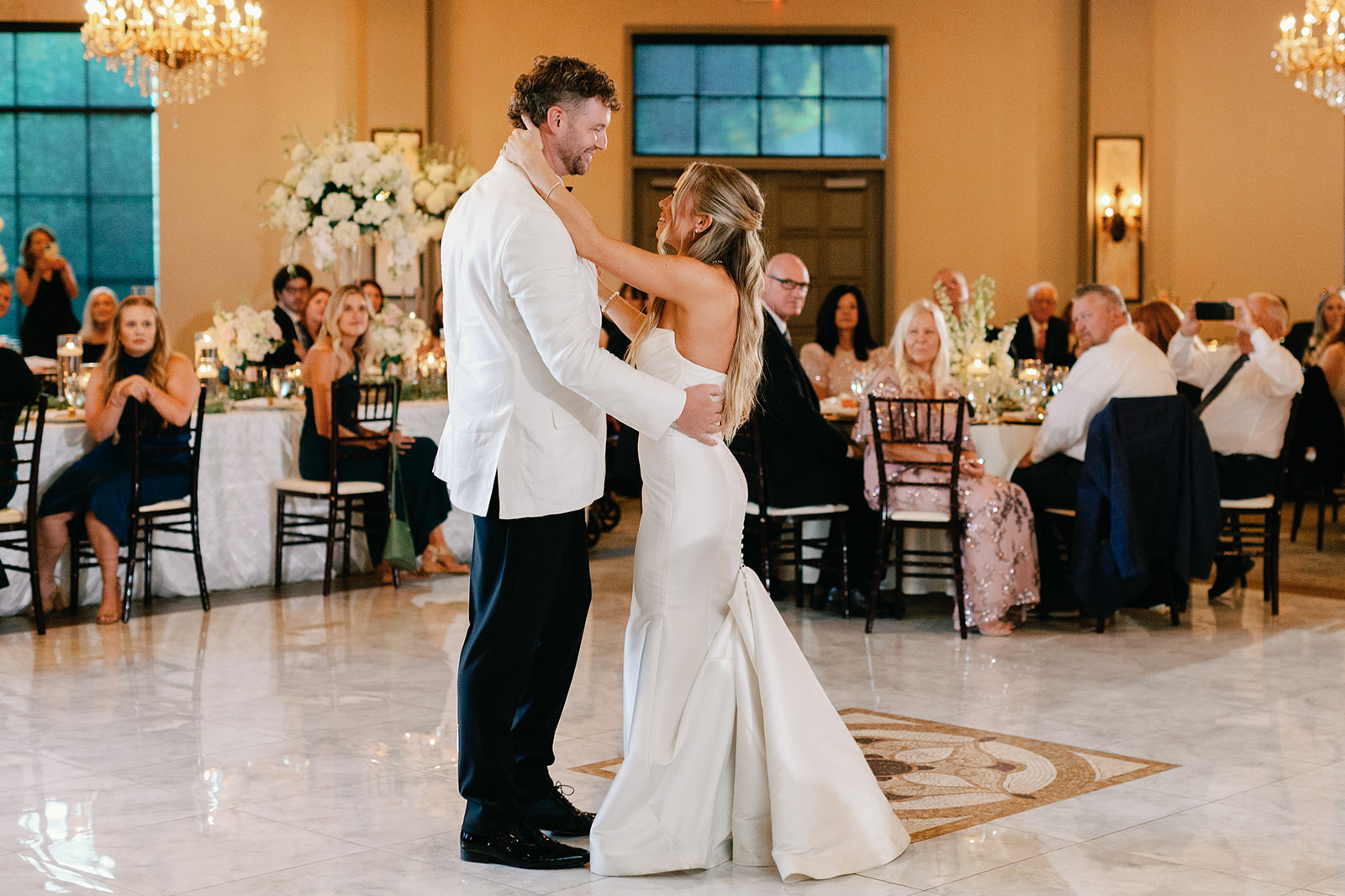 Bride and Groom Dancing at Tate House Wedding