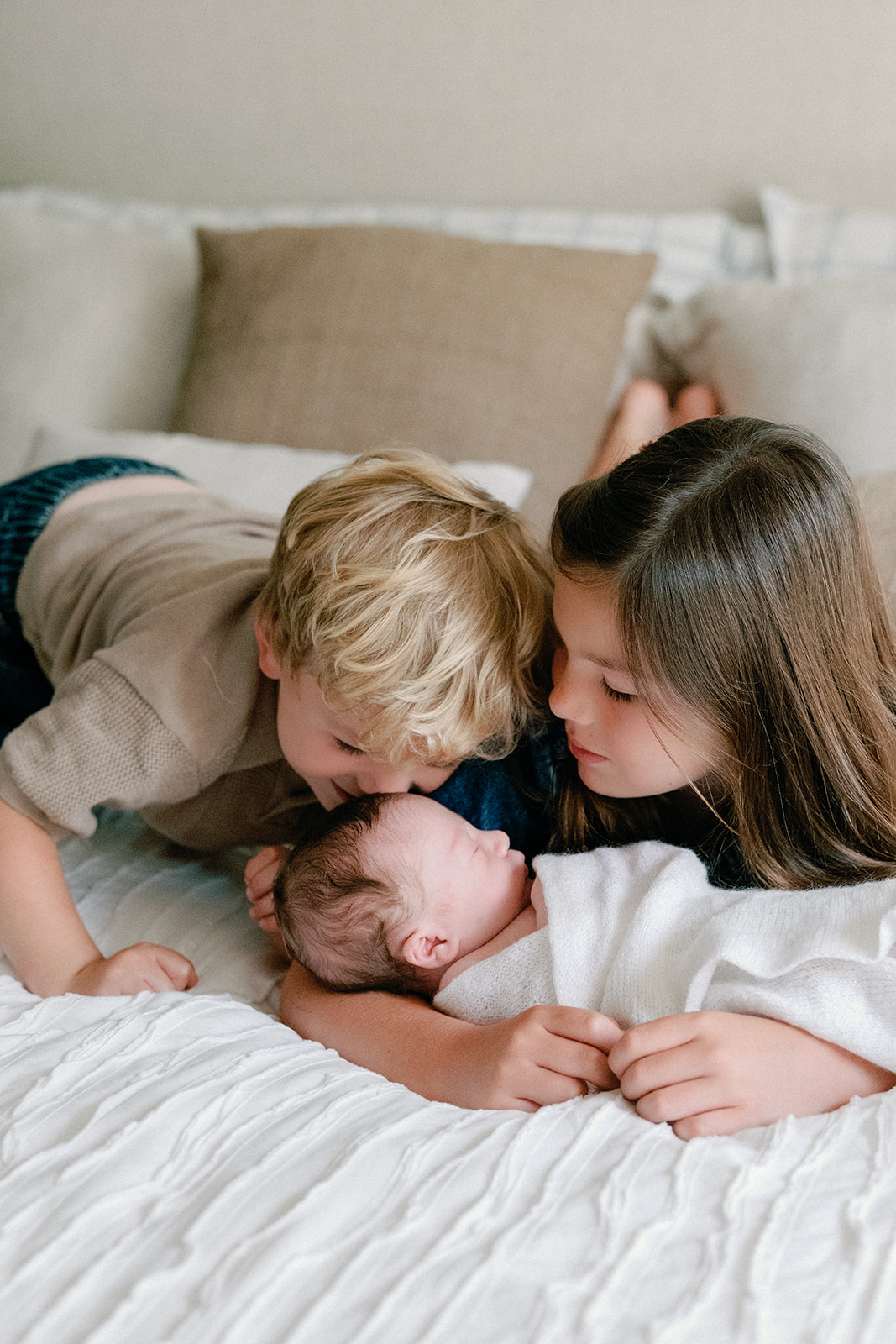 Siblings with Newborn Family Photography