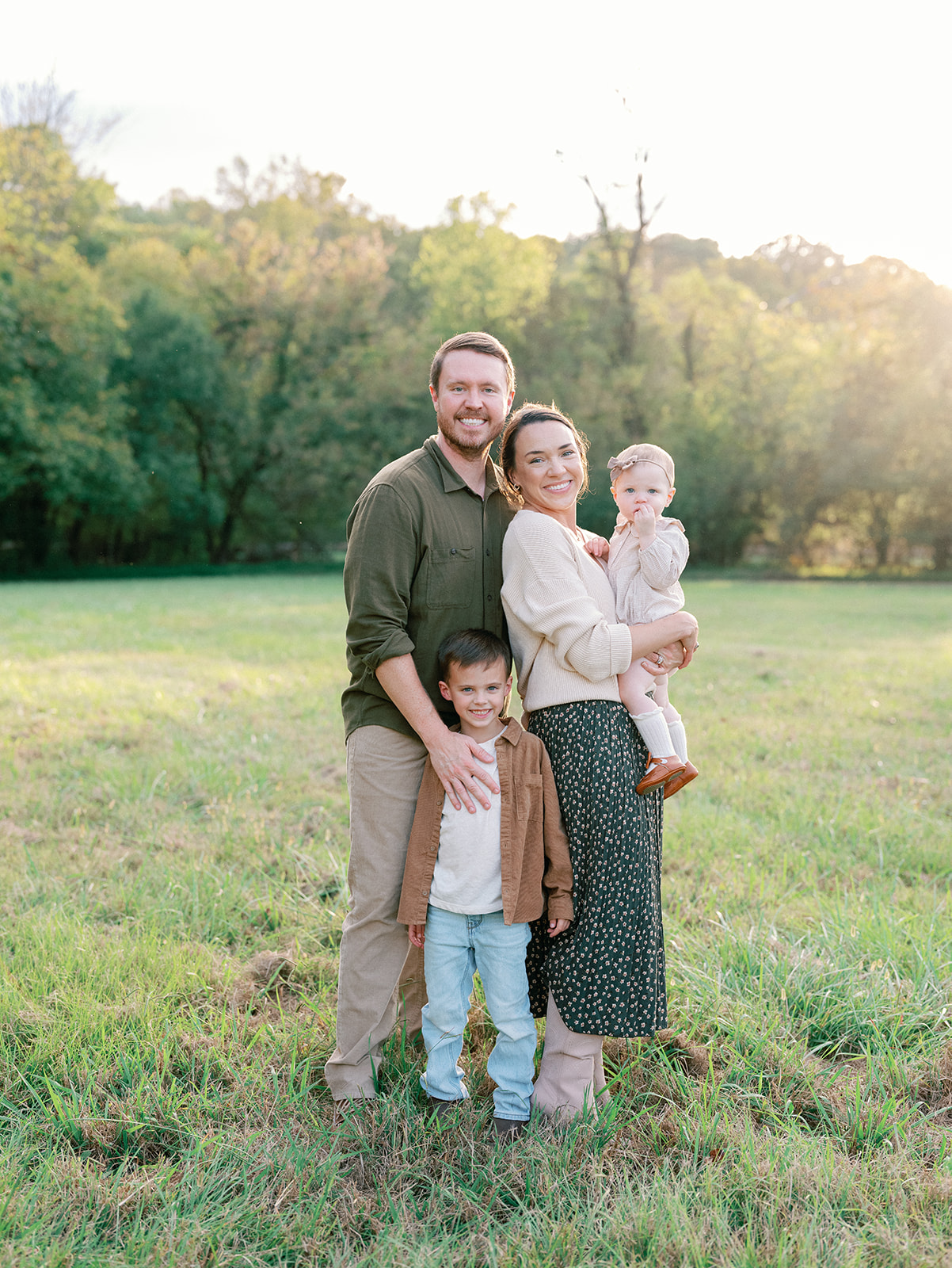 Fall Family Photos Atlanta - Mini Sessions - family photos atlanta Mom Dad and Children Gathered for Fun Fall Family Photoshoot