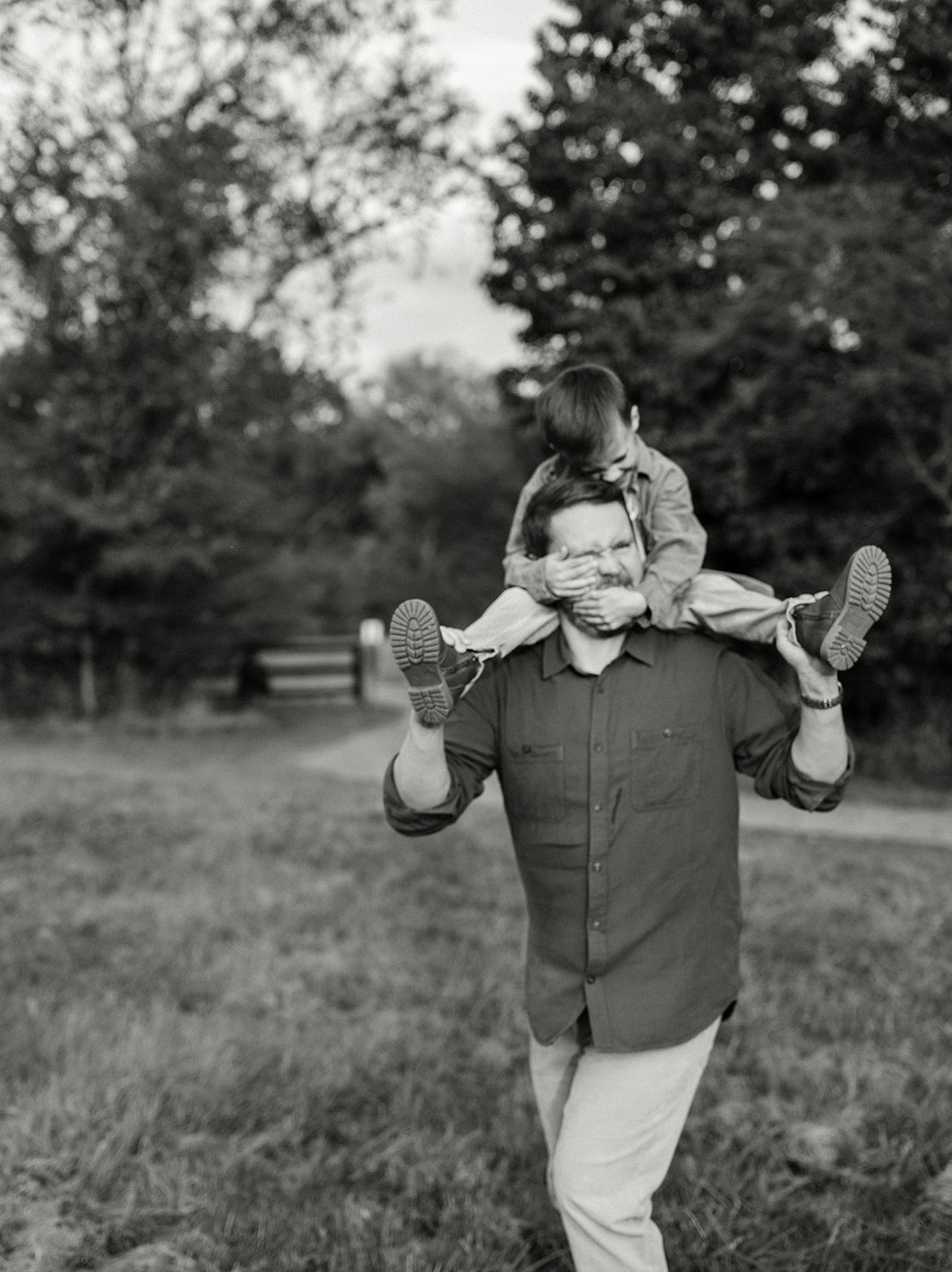 Fall Family Photos Atlanta - Mini Sessions - family photos atlanta Son on Dads Shoulder in Funny Pose for Family Photoshoot Atlanta